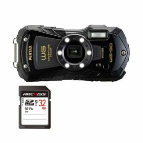 PENTAX デジタルカメラ WG-90 ブラック ＋ 32GB SDHCメモリカード 1セット デジカメ カメラ 写真 PC パソコン 周辺機器 家電カメラ デジタルカメラ デジタルカメラ