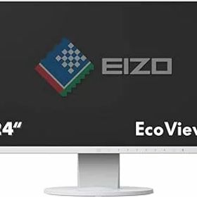 【中古】中古良品 EIZO FlexScan 23.8型（白）液晶モニター EV2450-WT/フレームレス?IPS/23.8インチ/HDMI対応/1920×1080 /フルHD/USBハブ/16:9/画面回