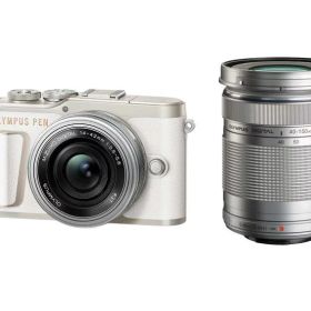 【中古】 OLYMPUS ミラーレス一眼カメラ PEN E-PL10 EZダブルズームキット ホワイト 当店保証30日間 人気 ミラーレス 一眼レフ 交換レンズ カメラ