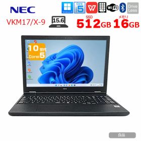 【中古パソコン】NEC VersaPro VKM17/X-9 ノート Win11 第10世代 テンキー カメラ [Corei5 10310U メモリ16GB（最大32GBまで対応） SSD512GB 無線 15.6型]:良品