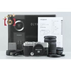 【中古】OM SYSTEM (OLYMPUS) オーエム システム PEN E-P7 ダブルズームキット シルバー シャッター回数僅少 元箱付き