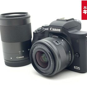 【中古】 【良品】 キヤノン EOS Kiss M2 ダブルズームキット ブラック 【ミラーレス一眼】 【6ヶ月保証】