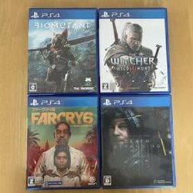 中古 ps4ソフト ウィッチャー3・バイオミュータント・ファークライ6・デスストランディング 4個セット