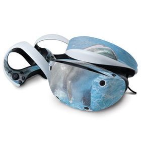 MightySkins グリッタースキン Sony Playstation VR2 用「Dolphin Greeting」高光沢ラメ仕上げビニールデ