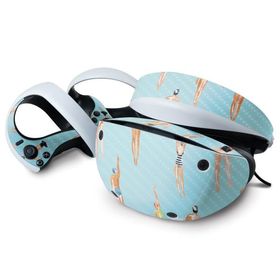 MightySkins カーボン調スキン Sony Playstation VR2 用「Upstream」カーボンファイバーテクスチャ デカールラ