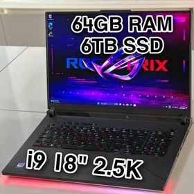 エイスース(ASUS)のRog G18 64GB RAM 6TB SSD RTX 4080 おまけ有り(ノートPC)