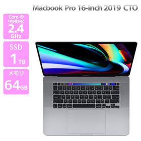 Apple Macbook Pro 16-inch,2019 CTO スペースグレー Core i9 9980HK 2.4GHz メモリ 64GB SSD 1TB 英字KB Aランク L26H 中古