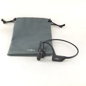 アフターショックス(AFTERSHOKZ)のShokz OPEN RUN PRO 骨伝導イヤホン USED品 SKZ-EP-000007 ブラック IP55 マイク 耳を塞がない ショックス S810 ポーチ付 完動品 V2318(ヘッドフォン/イヤフォン)