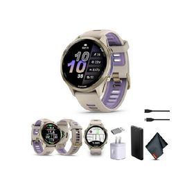 Garmin Forerunner 970 Running Smartwatch, GPS Fitness Smart Watch for Men and Women, Soft Gold Titanium with French Gray Case and French Gray/Transluc