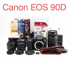 保証/Wi-Fi/動画/Canon EOS 90D標準&望遠&単焦点レンズセット(デジタル一眼)