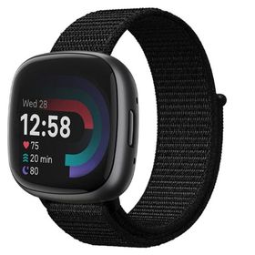 For Fitbit Versa 4 バンド For Fitbit Sense 2 バンド ナイロン製 脱着便利 通気 交換 リストバンド
