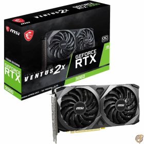 【最大1000円クーポン】MSI GeForce RTX 3060 VENTUS 2X 12G OC Gaming Graphics Card - 3060, TORX Fan 3.0, 12 GB GDDR6, 192 Bit, PCI Express Gen 4, DisplayPort v1.4a, HDMI 2.1, Zero Frozr, 1440p Resolution, Ray Tracing