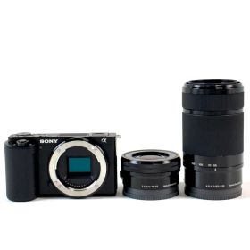 ソニー SONY VLOGCAM ZV-E10Y ダブルズームレンズキット ブラック デジタル ミラーレス 一眼カメラ 【中古】