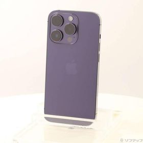 〔中古〕Apple(アップル) iPhone14 Pro 128GB ディープパープル MQ0F3J／A SIMフリー 〔ネットワーク利用制限▲〕〔262-ud〕