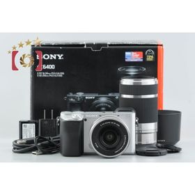 【中古】SONY ソニー α6400 ILCE-6400 シルバー ダブルズームレンズキット シャッター回数僅少 元箱付き