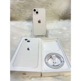 アイフォーン(iPhone)のiphone 13 256GBホワイト 国内版 SIMフリー バッテリー100%(スマートフォン本体)