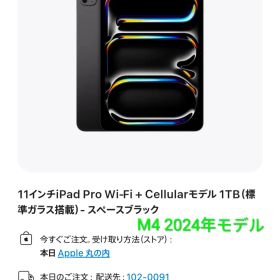 【未使用】iPad Pro 11インチ M4 Wi-Fi ＋ Cellular 1TB スペースブラック 2024年モデル