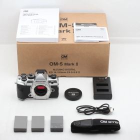 【ほぼ新品】OM SYSTEM オリンパス OLYMPUS OM-5 Mark II ボディ シルバー JS129-01152