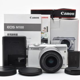 【返品保証】美品｜Canon EOS M100 ボディ ホワイト ミラーレス一眼カメラ キヤノン #C260412-24