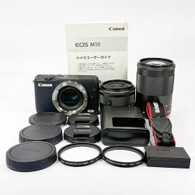 キヤノン EOS M10 ダブルズームキット ブラック ミラーレス カメラ 中古