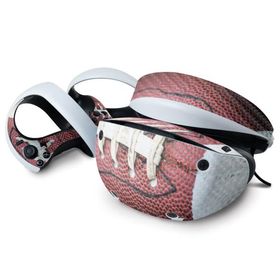MightySkins カーボン調スキン Sony Playstation VR2 用「Football Laces」カーボンファイバーテクスチャ デカ