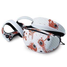 MightySkins カーボン調スキン Sony Playstation VR2 用「Bullet Holes」カーボンファイバーテクスチャ デカ