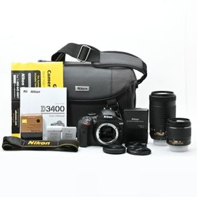 ＜美品＞ Nikon D3400 ダブルズームキット｜シャッター数3,028枚(デジタル一眼)