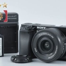 【中古】SONY ソニー α6000 ILCE-6000 ブラック パワーズームレンズキット シャッター回数僅少 多言語対応