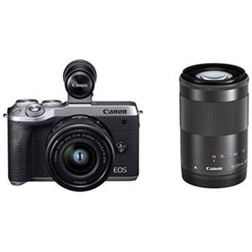 【中古】Canon ミラーレス一眼カメラ EOS M6 Mark II ダブルズームEVFキット シルバー EOSM6MK2SL-WZEVFK(ミラーレス一眼)