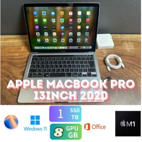 「美品」 Apple MacBook Pro 13inch 2020/M1 8コア/GPU8コア/16GB/SSD1TB/Windows11/office2024/CJ328