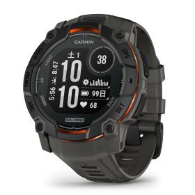 ガーミン(GARMIN) Instinct 3 50mmサイズ Dual Power Black Bezel with Charcoal Band 010-02935-30 【ランニング・ゴルフ・登山・サイクリング等30種類以上対応】【Android/iOS対応】【Suica機能搭載】【ビジネスシーンもOK】【日本正規品】