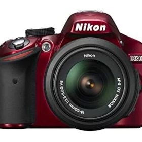 【中古-非常に良い】 Nikon ニコン デジタル一眼レフカメラ D3200 レンズキット AF-S DX NIKKOR 18-55mm f/3.5-5.6G VR付属 レッド D3200LKRD