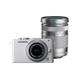 OLYMPUS ミラーレス一眼 PEN Lite E-PL3 ダブルズームキット ホワイト E-PL(中古品)