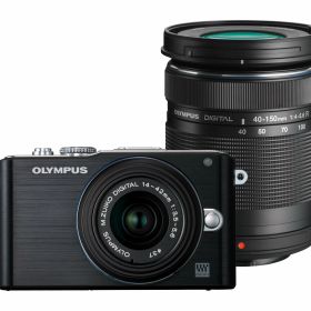 【中古】【非常に良い】OLYMPUS ミラーレス一眼 PEN Lite E-PL3 ダブルズームキット ブラック E-PL3 DZKIT BLK