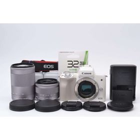 キヤノン(Canon)の■ 美品 ■ キャノン Canon EOS Kiss M ダブルズームキット(ミラーレス一眼)