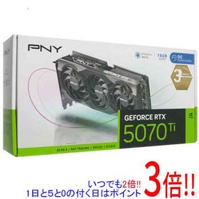 【いつでも2倍！1日と5.0のつく日、18日は3倍！】【中古】PNY GeForce RTX 5070 Ti 16GB Overclocked Triple Fan VCG5070T16TFXPB1-O PCIExp 16GB 元箱あり