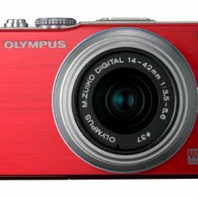 【中古】「非常に良い」OLYMPUS ミラーレス一眼 PEN Lite E-PL3 レンズキット レッド E-PL3 LKIT RED