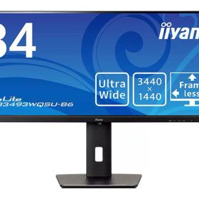 iiyama ＜ProLite＞34型 ワイド液晶ディスプレイ ProLite XUB3493WQSU-B6(3440x1440/IPS方式パネル/HDMI/DisplayPort/昇降/ブラック)(XUB3493WQSU-B6)