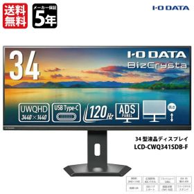 【新品/メーカー保証5年】34型マルチワイド液晶ディスプレイ LCD-CWQ341SDB-F アイ・オー・データ機器 ディスプレイ 液晶 大型 ワイド windows11 画面分割 USB Type-C HDMI Display Port ドッキングステーション搭載 USB-A 大型ディスプレイ UWQHD BizCrysta 送料無料