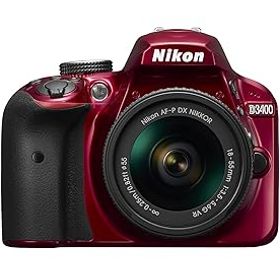 【中古】Nikon デジタル一眼レフカメラ D3400 AF-P 18-55 VR レンズキット レッド D3400LKRD