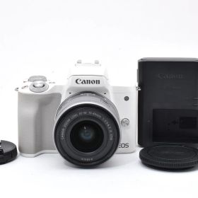 【返品保証】★極上品★キヤノン Canon EOS Kiss M2 ホワイト EF-M 15-45mm 3.5-6.3 IS STM★ L514#7049