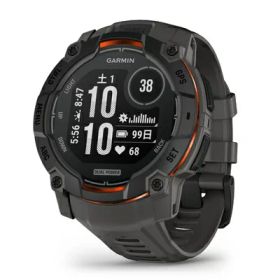 【中古】（新古品）ガーミン(GARMIN) Instinct 3 50mmサイズ Dual Power Black Bezel with Charcoal Band 010-02935-30 【ランニング・ゴルフ・登山・サイクリング等30種類以上対応】【Android/iOS対応】【Suica機能搭載】【ビジネスシーンもOK】【日本正規品】