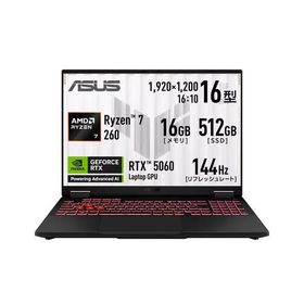 ゲーミングノート TUF Gaming A16 FA608UMI-R7R5060 [16型 /Ryzen 7 260 /RTX5060 /RAM:16GB /SSD:512GB /Windows 11 Home /イェーガーグレー]
