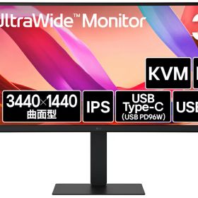 LGエレクトロニクス｜エルジー 液晶ディスプレイ(34型/曲面型/IPS/UWQHD 3440×1440/100Hz/5ms/HDR/HDMI/DP/USB Type-C/3年保証・無輝点保証) 34U650A-B