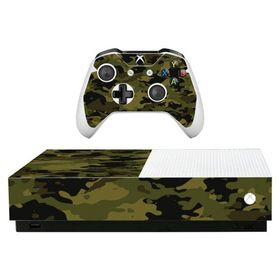MightySkins Xbox One S オールデジタル版 用ビニールスキン「Green Camouflage」保護デカールラップ 着脱簡単