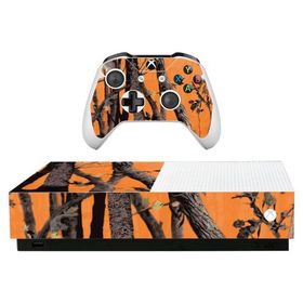 MightySkins Xbox One S オールデジタル版 用ビニールスキン「Orange Camo」保護デカールラップ 着脱簡単