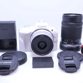 【1,000回以下 極美品】Canon EOS R50 ダブルズームキット(RF-S18-45+RF-S55-210) ホワイト ミラーレス一眼カメラ