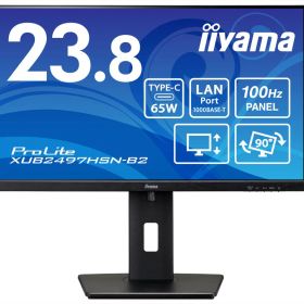 iiyama 飯山 フルHD対応 23.8型ワイド液晶ディスプレイ ProLite XUB2497HSN-B2(IPS/HDMI/DP/Type-C/昇降/回転/ブラック)