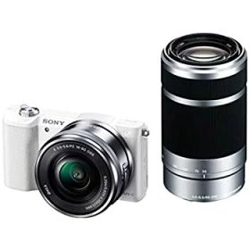 【中古】「ほぼ新品」ソニー SONY ミラーレス一眼 α5100 ダブルズームキット E PZ 16-50mm F3.5-5.6 OSS + E 55-210mm F4.5-6.3 OSS ホワイト ILCE-5100Y