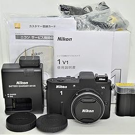 【中古】Nikon ミラーレス一眼カメラ Nikon 1 (ニコンワン) V1 (ブイワン) 薄型レンズキット ブラックN1 V1ULK BK